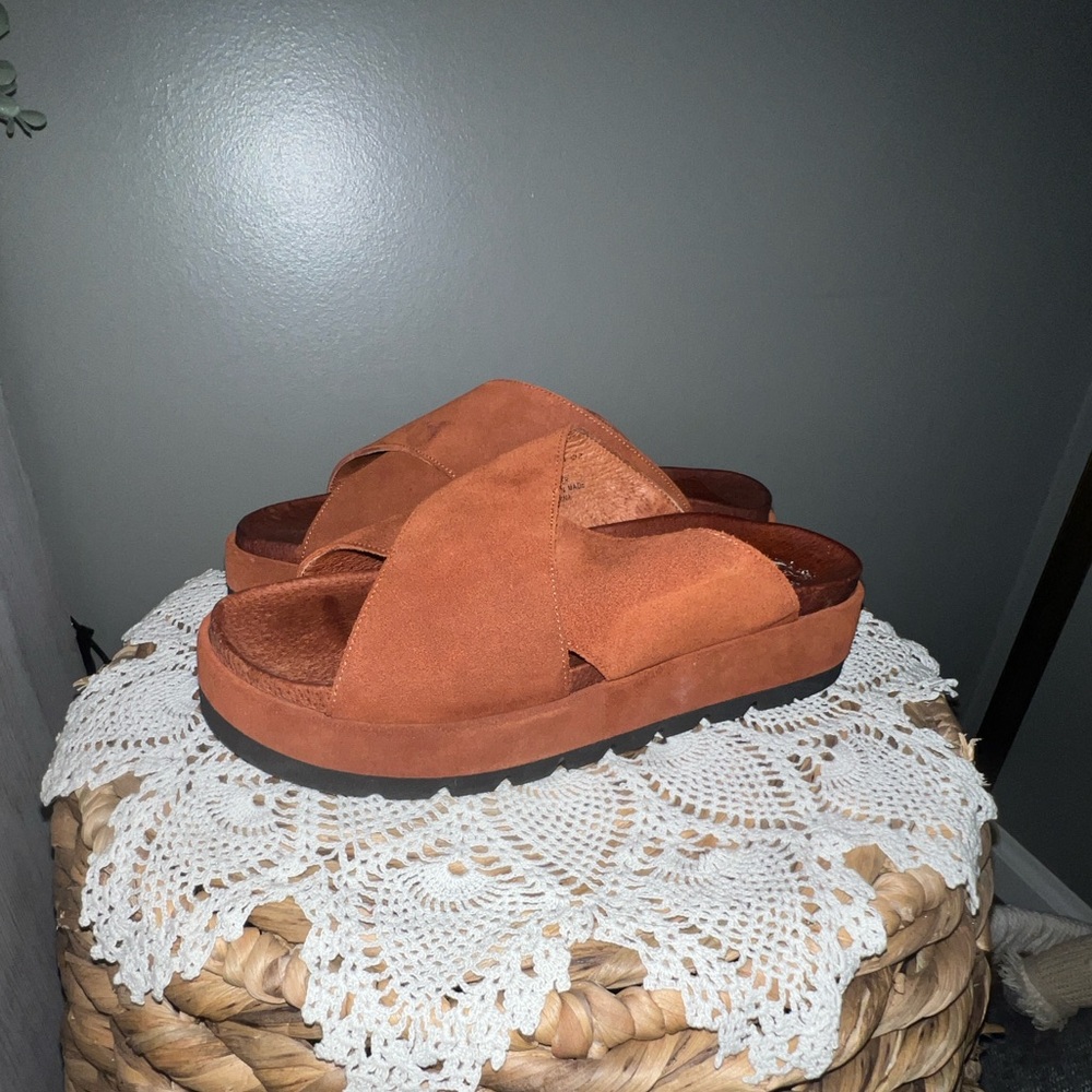 Burnt Orange Platform Sandals
